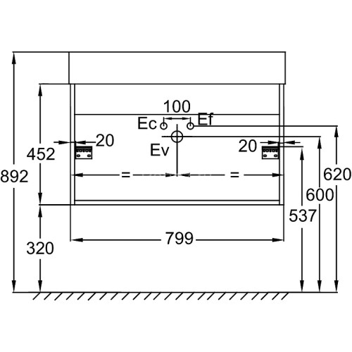 Тумба под раковину Jacob Delafon Vivienne 80 подвесная, Серая матовая/Белая глянцевая (EB1667-J5-J54