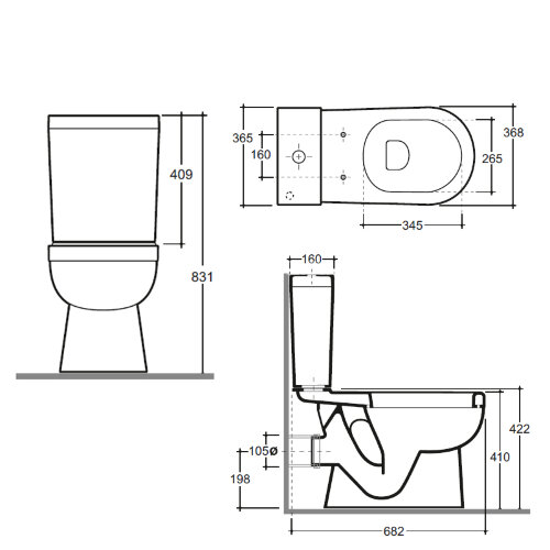 Унитаз-компакт КЕРАМИН Бергамо Нова Дуал с сиденьем Slim микролифт, белый