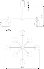 Потолочная люстра Eurosvet 60175/8 латунь