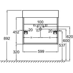 Тумба под раковину Jacob Delafon Vivienne 60 подвесная, Белая глянцевая (EB1666-J5-J5)