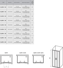 Душевая дверь Ravak Blix раздвижная 151х, толщина полотна 6мм универсальная, цвет профиля сатин