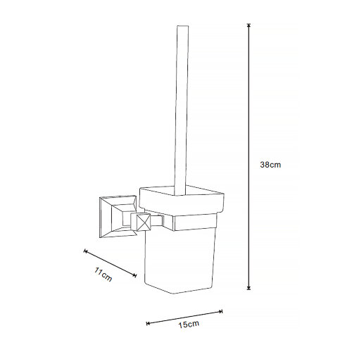 Ёрш подвесной AZARIO ALTRE со стеклянной колбой, хром (AZ96013)