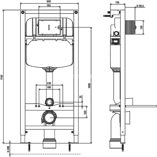 Инсталляция Jacob Delafon для унитаза, ширина 500 мм, без клавиши смыва (E24156-NF)