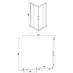Душевое ограждение Azario GREENWOOD 900х900х1850, БЕЗ ПОДДОНА, прозрачное стекло 6 мм, цвет профиля серебро (AZ-NNE1142 900)