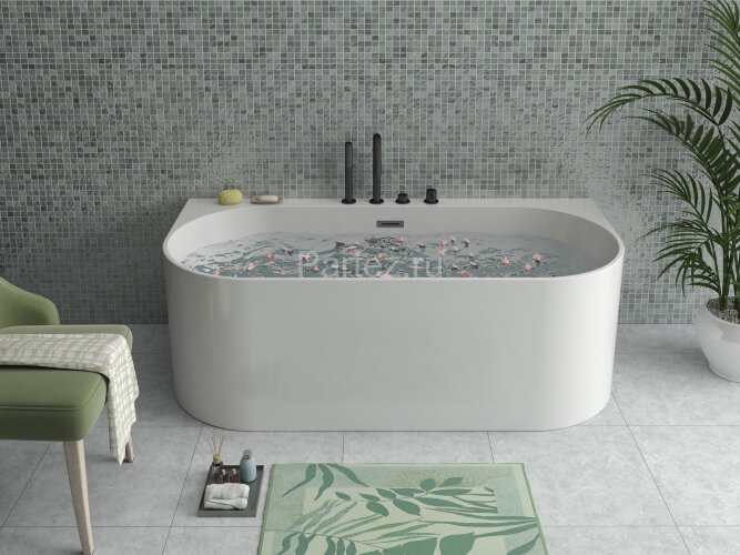 Ванна акриловая Azario BRADFORD 1700х800х580 пристенная, в комплекте с сифоном и металлической рамой