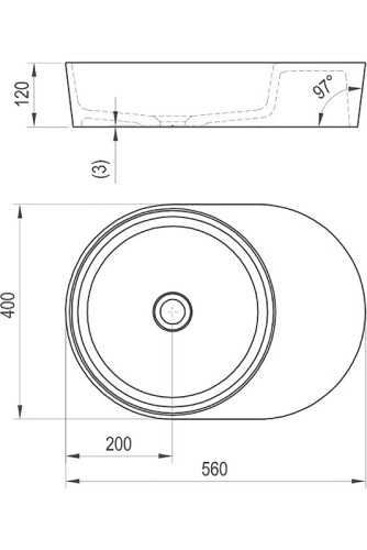 Раковина-чаша Ravak Moon 2S 56 Белая (XJN01300003)