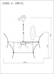 Подвесная люстра iLamp 15602-11 ANB+CL
