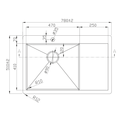 Мойка D7851HB-L MELANA ProfLine 3,0/200 ГРАФИТ врезная прямоугольная левая D7851HB-L
