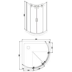 Душевое ограждение Azario OTTAWA 900х900х2000 без поддона,прозрачное стекло 8 мм, цвет профиля серебро (AZ-NKE2142 900)