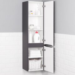 Пенал подвесной Итана Roberto 40 400х350х1550 правый, графит (CS00083702)