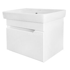 Комплект тумба Loranto Mari 600х420х500 подвесная, с раковиной Бергамо 60, белый (CS00090607)