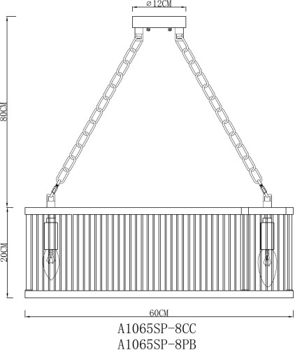 Подвесная люстра Arte Lamp A1065SP-8PB