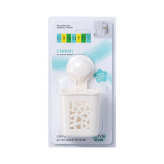 Подстаканник одинарный Fixsen Grampus пластик, белый (GR-7082)