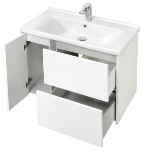 Тумба под раковину AQUATON Стоун 80 подвесная, белая (1A228201SX010)