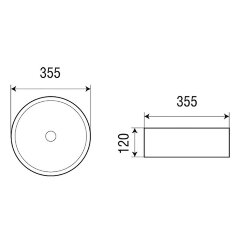 Раковина-чаша Azario 355х355х120 накладная, круглая, темный мрамор (AZ-3134-M816)