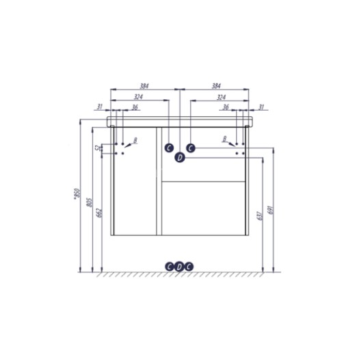 Тумба под раковину AQUATON Стоун 80 подвесная, грецкий орех (1A228201SXC80)