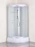 Душевая кабина Loranto 90х90х215 поддон 25 см, белый кирпичный узор, стекло 4 мм, профиль хром (CS-6690-25FW 90)