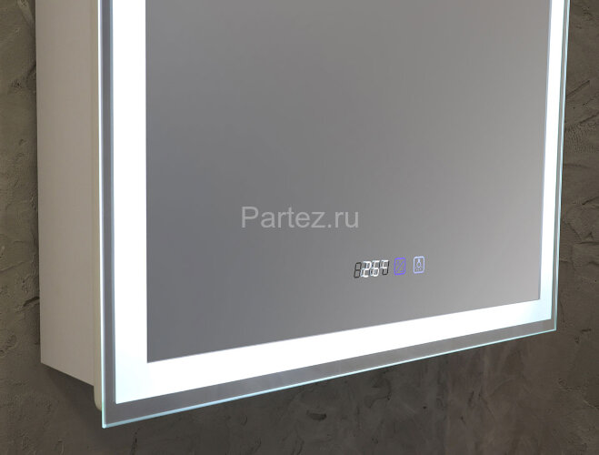 Зеркало-шкаф AZARIO Киото 60 (600х800) c подсветкой и диммером + часы (LED-00002358)