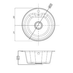 Кухонная мойка AQUATON Мида, цвет серый шелк (1A712732MD250)