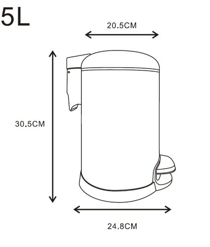 Ведро Azario , Хром (AZ-301P-5L)