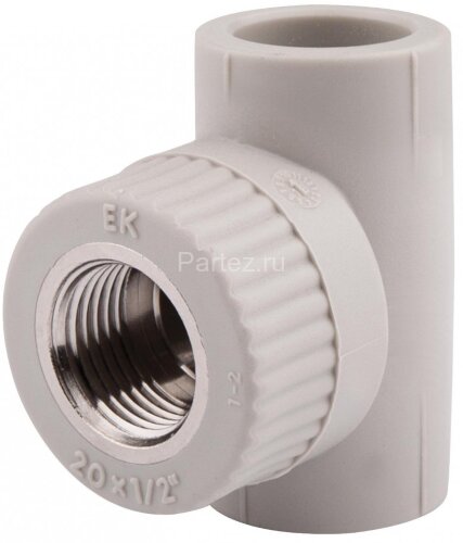 Тройник комбинированный PPR-ВР D25х1/2" Ekoplastik