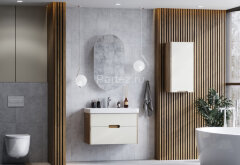 Тумба под раковину AQUATON Оливия 80 Бежевый/Дуб веллингтон (1A283101OLVG0)