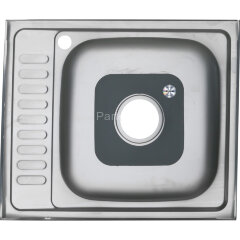 Мойка 6050 L MELANA 0,8/180 накладная прямоугольная с сифоном (178 t L *10)