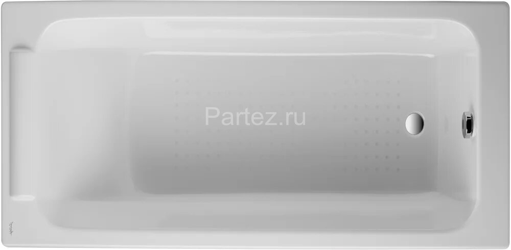Ванна чугунная Jacob Delafon PARALLEL 170x70 см с антискользящим покрытием, без отверстий для ручек,