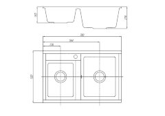 Мойка для кухни Aquaton Делия 78 DBL, 2 чаши, серый (1A723132DE230)