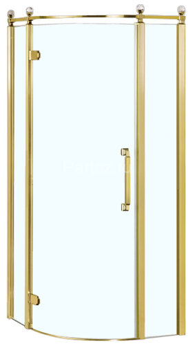 Душевое ограждение Azario ONTARIO 900х900х2000 L без поддона, прозрачное стекло 8 мм, цвет профиля золото (AZ-NBB2231-L 900 GOLD)