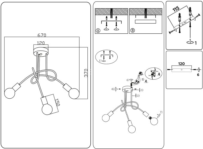 Потолочная люстра Ambrella TR80415