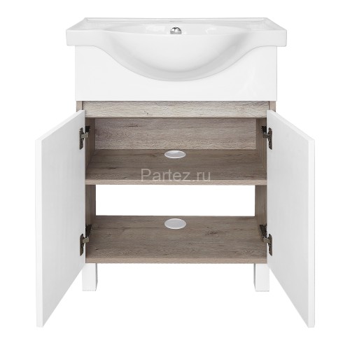 Комплект тумба Loranto Глория 60 Н 600х430х760 напольная с раковиной Teo 60, Дуб Кантри (CS00090159)