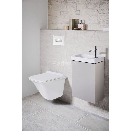 Кнопка смыва Loranto механическая, двойная, белый глянцевый