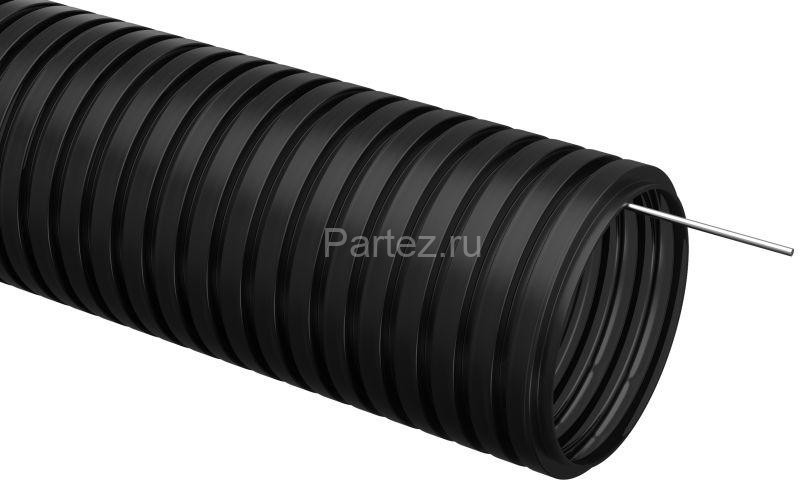 Труба гофрированная ПНД d25мм с протяжкой черн. (уп.10м) IEK CTG20-25-K02-010-1