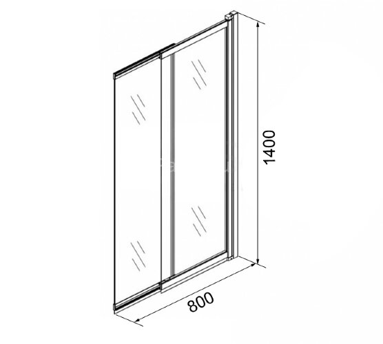 Шторка для ванны раздвижная Azario Merrit 80х140 цвет профиля серебро (AZ-NF6122 800)