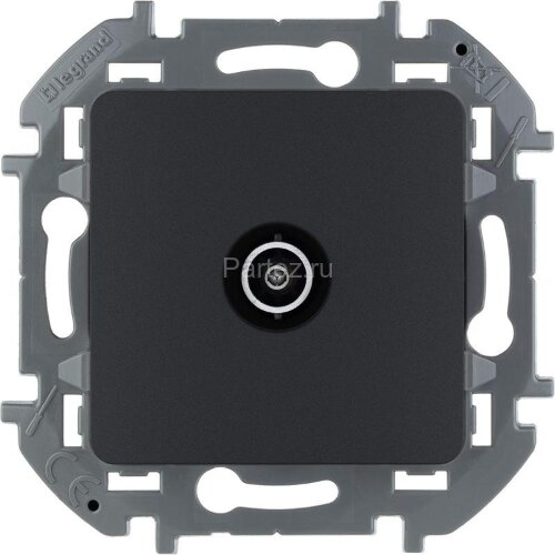 Розетка телевизионная TV Inspiria 2дБ 0-2400мГц с топологией "звезда" механизм антрацит Leg 673853