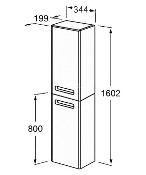 Шкаф-пенал Roca The Gap 35 L подвесной, глянцевый, левый, белый (ZRU9302884)