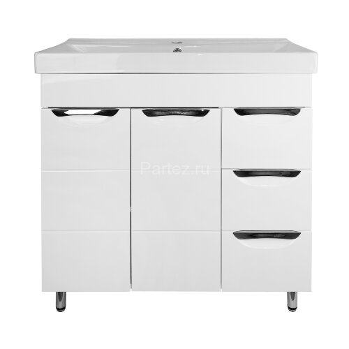 Комплект тумба Стиль- 80/3 "Соло" 800х890х460 фрезерированный фасад, с раковиной Tempo 80 (CS0009138