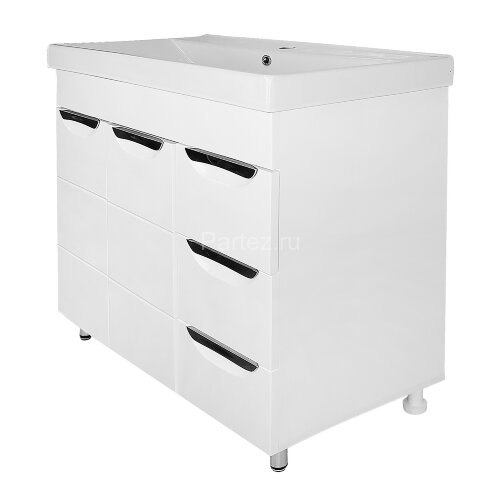 Комплект тумба Стиль- 80/3 "Соло" 800х890х460 фрезерированный фасад, с раковиной Tempo 80 (CS0009138