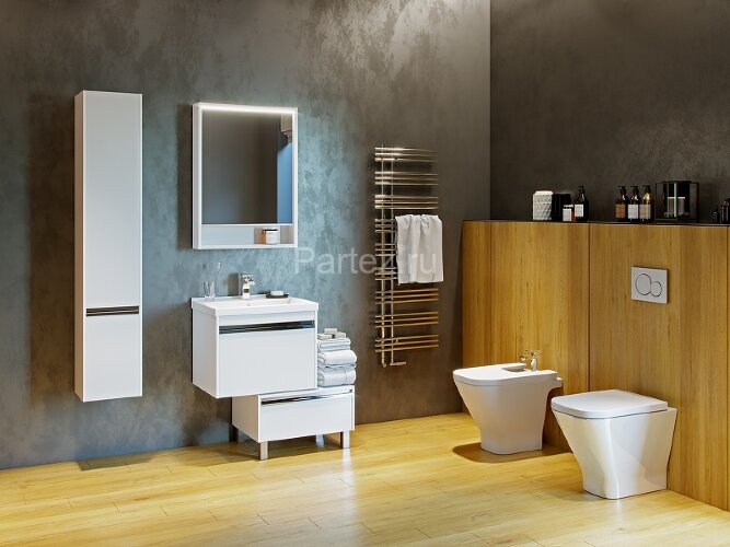 Тумба под раковину AQUATON Капри 60 подвесная, белая (1A230101KP010)