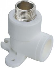 Угол комб. PPR-НР с креплением D20х1/2" Lammin