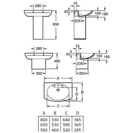 Roca DAMA SENSO Раковина 800х530х195 мм