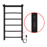 Полотенцесушитель электрический AZARIO VERONA 400/800 5 секций, с полкой, диммер справа, черный (AZ0