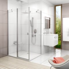 Неподвижная душевая стенка Ravak Chrome CPS-100, профиль хром, стекло прозрачное