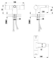 Смеситель для биде термостатический Lemark Yeti LM7838C