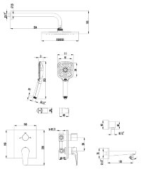 Смеситель Lemark Atlantiss LM3222C для ванны и душа, встраиваемый