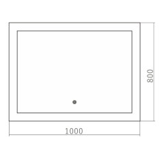 Зеркало AZARIO Норма-4 1000х800 (c подсветкой и диммером, часы+ сенсор выкл)
