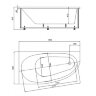 Ванна акриловая AZARIO KAPRIS асимметричная 150*90 см левая (AV0002150)