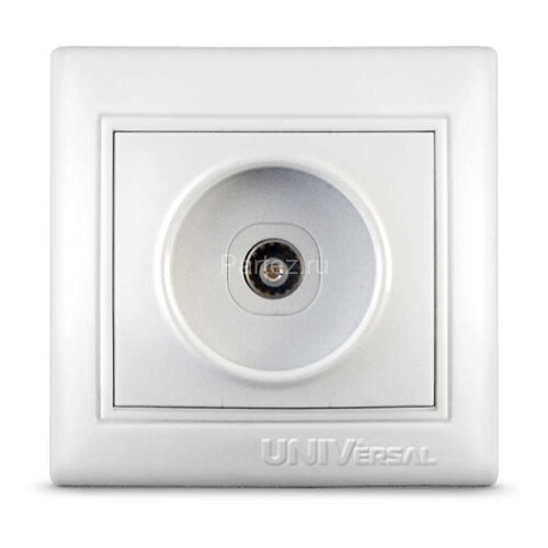 Розетка телевизионная TV 1-м СП Севиль бел. UNIVersal С0027