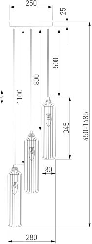 Подвесной светильник Eurosvet 50252/3 хром